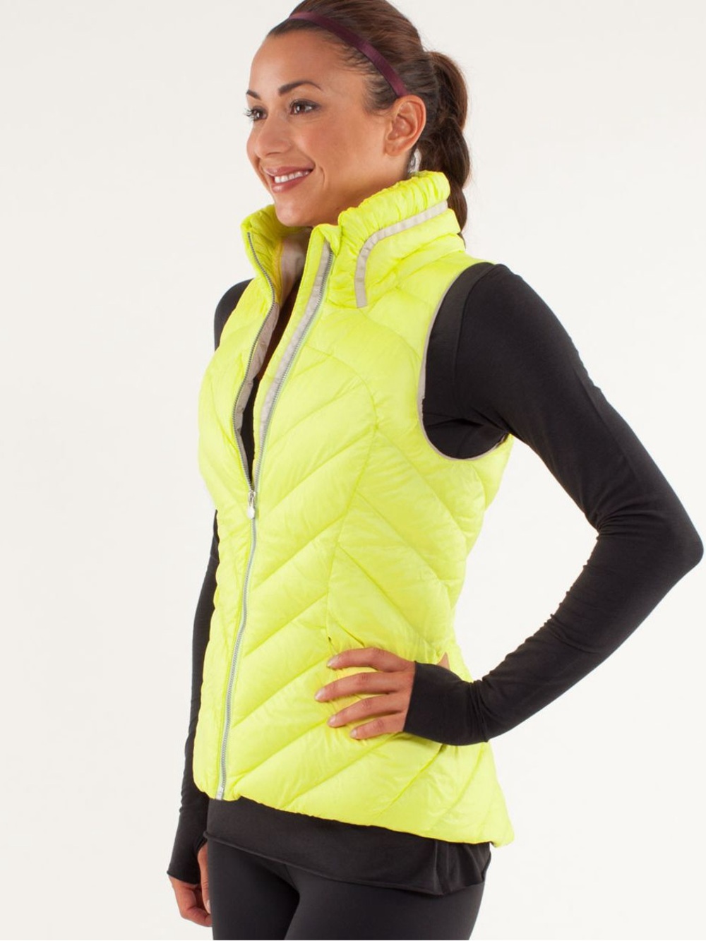 Lululemon Athletica Women’s Lightweight Quilted Down Vest in Neon Yellow